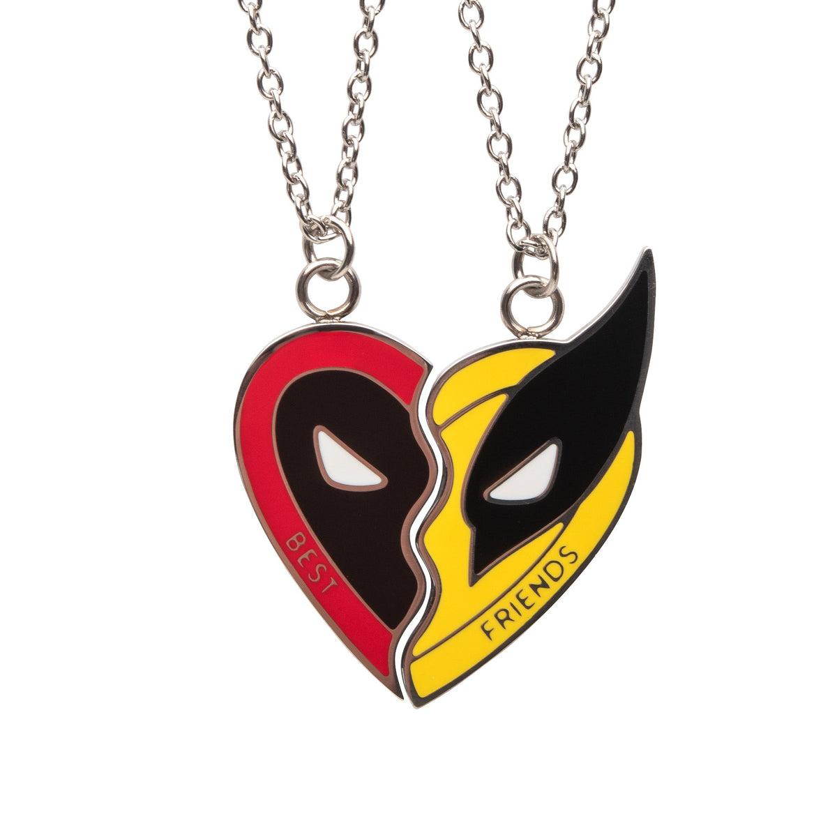 Marvel Deadpool & Wolverine Best Friends Stainless Steel Pendant Necklace Set