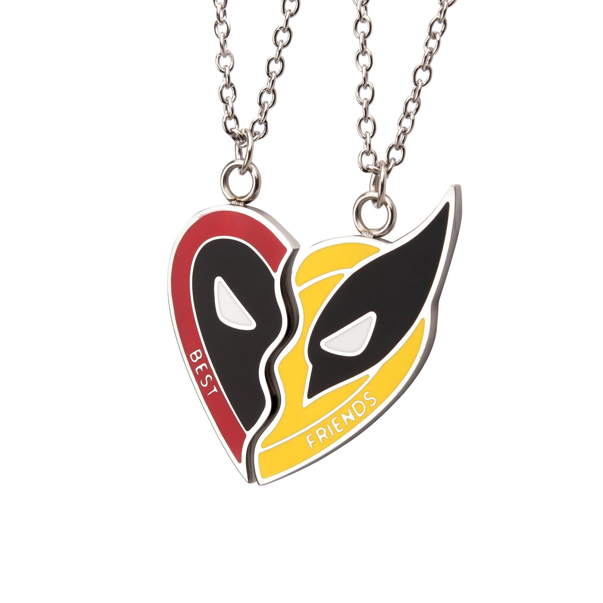 Marvel Deadpool & Wolverine Best Friends Stainless Steel Pendant Necklace Set - Jewelry Brands Shop