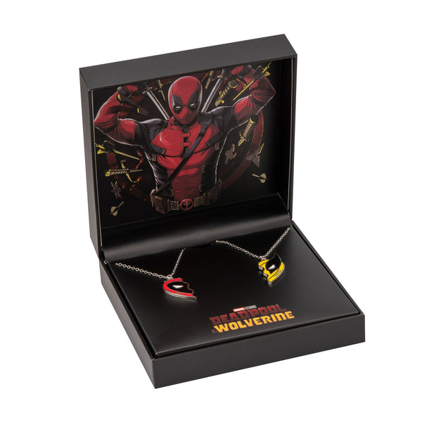 Marvel Deadpool & Wolverine Best Friends Stainless Steel Pendant Necklace Set