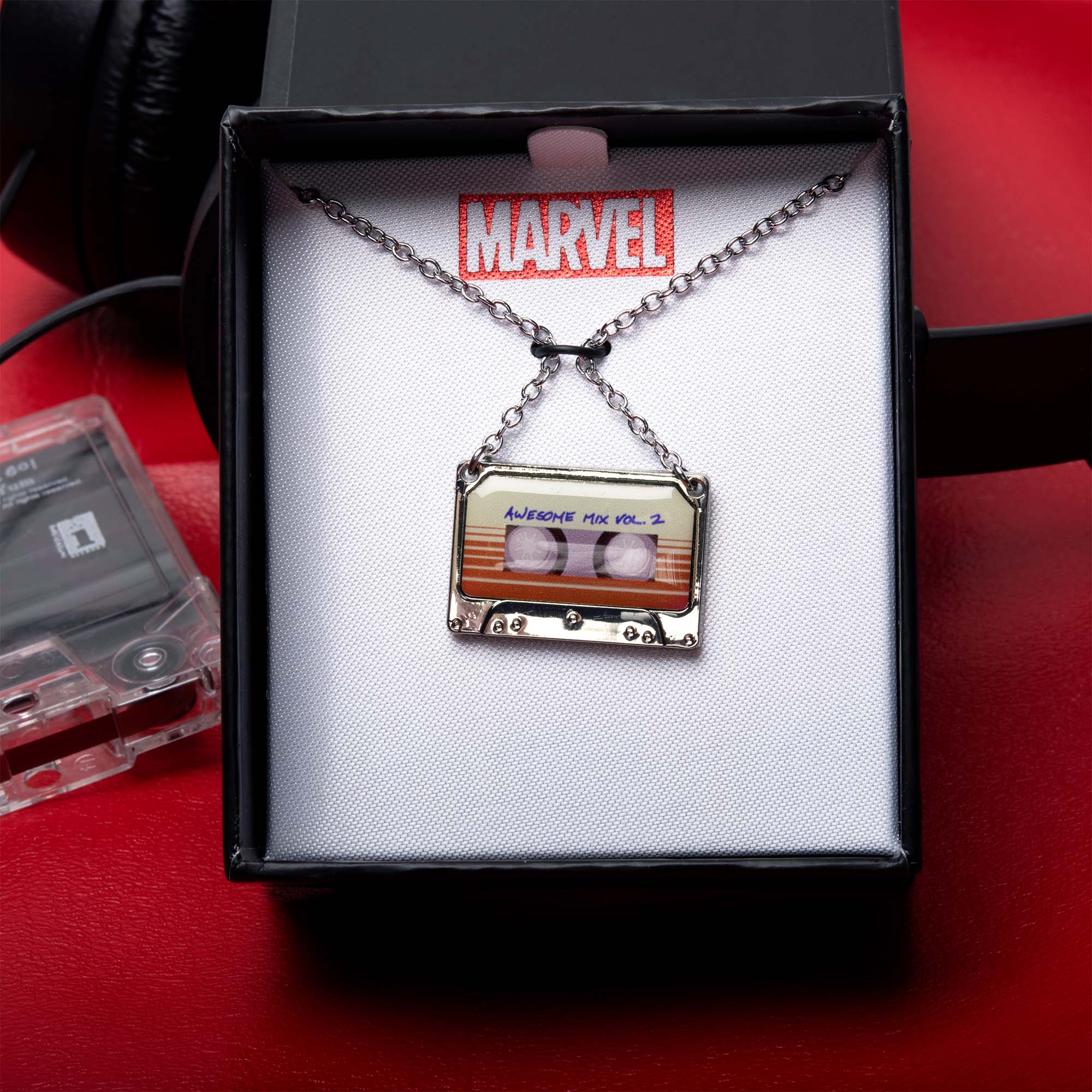 Marvel Guardians of the Galaxy Awesome Mix Vol. 2 Tape Pendant Necklace - Jewelry Brands Shop