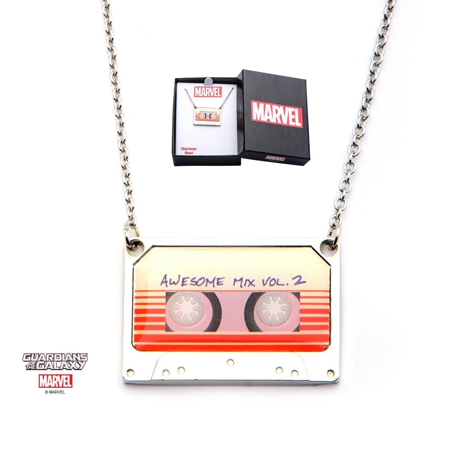 Marvel Guardians of the Galaxy Awesome Mix Vol. 2 Tape Pendant Necklace - Jewelry Brands Shop