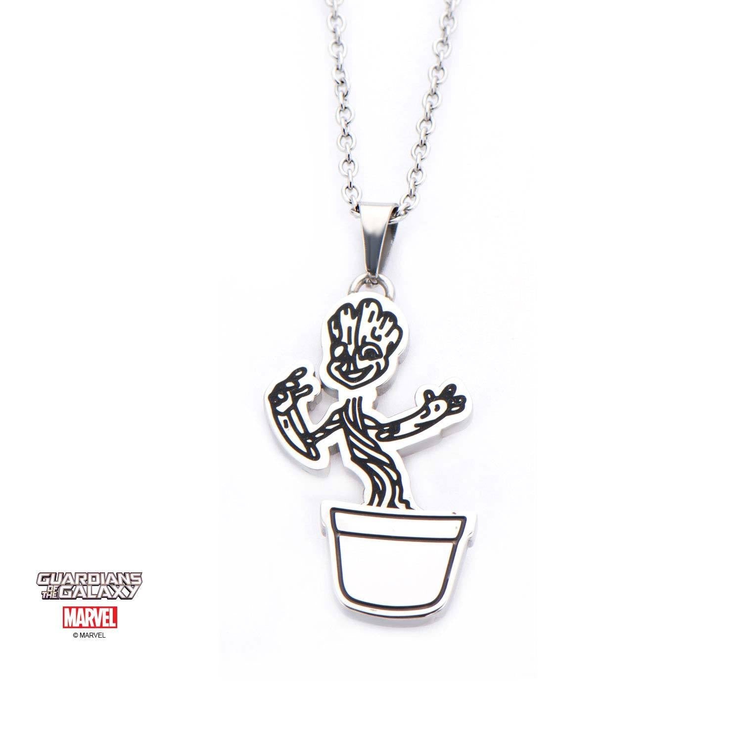 Marvel Guardians of the Galaxy Dancing Baby Groot Pendant Necklace - Jewelry Brands Shop