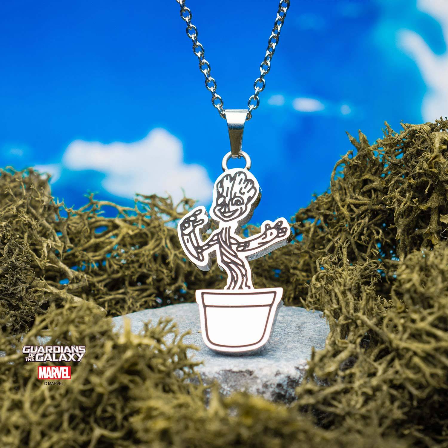 Marvel Guardians of the Galaxy Dancing Baby Groot Pendant Necklace - Jewelry Brands Shop