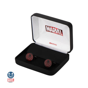 Marvel Hydra Red Logo Steel Enamel Cufflinks - Jewelry Brands Shop