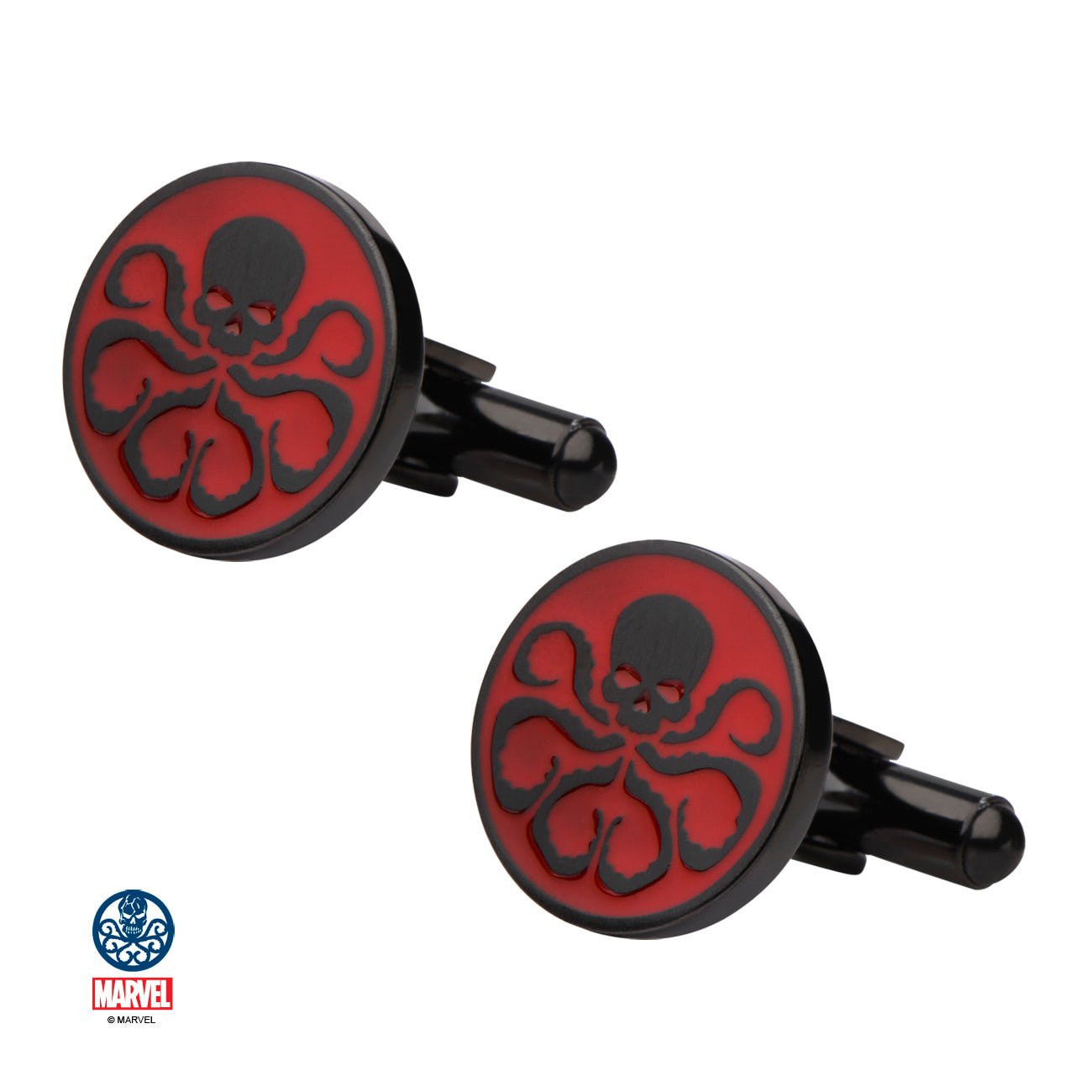 Marvel Hydra Red Logo Steel Enamel Cufflinks - Jewelry Brands Shop