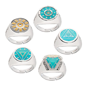 Marvel Iron - Man Arc Reactor 5 - pieces Adjustable Ring Set - Jewelry Brands Shop