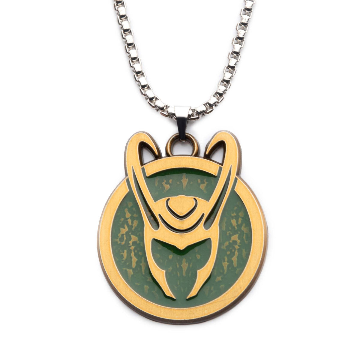 Marvel LOKI Helmet Medallion Symbol Necklace