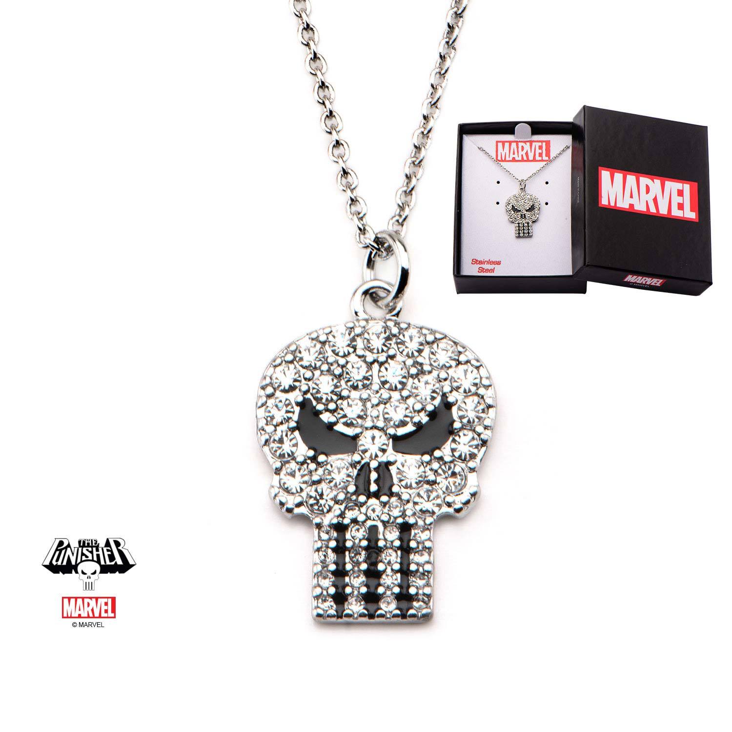 パニッシャー　ネックレストップ　MARVEL Marvel Punisher Skull Gem Pendant Necklace – Jewelry Brands Shop
