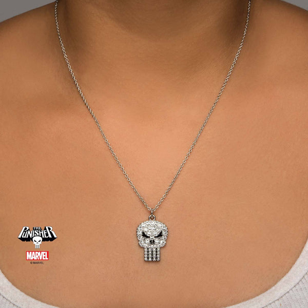 Marvel Punisher Skull Gem Pendant Necklace