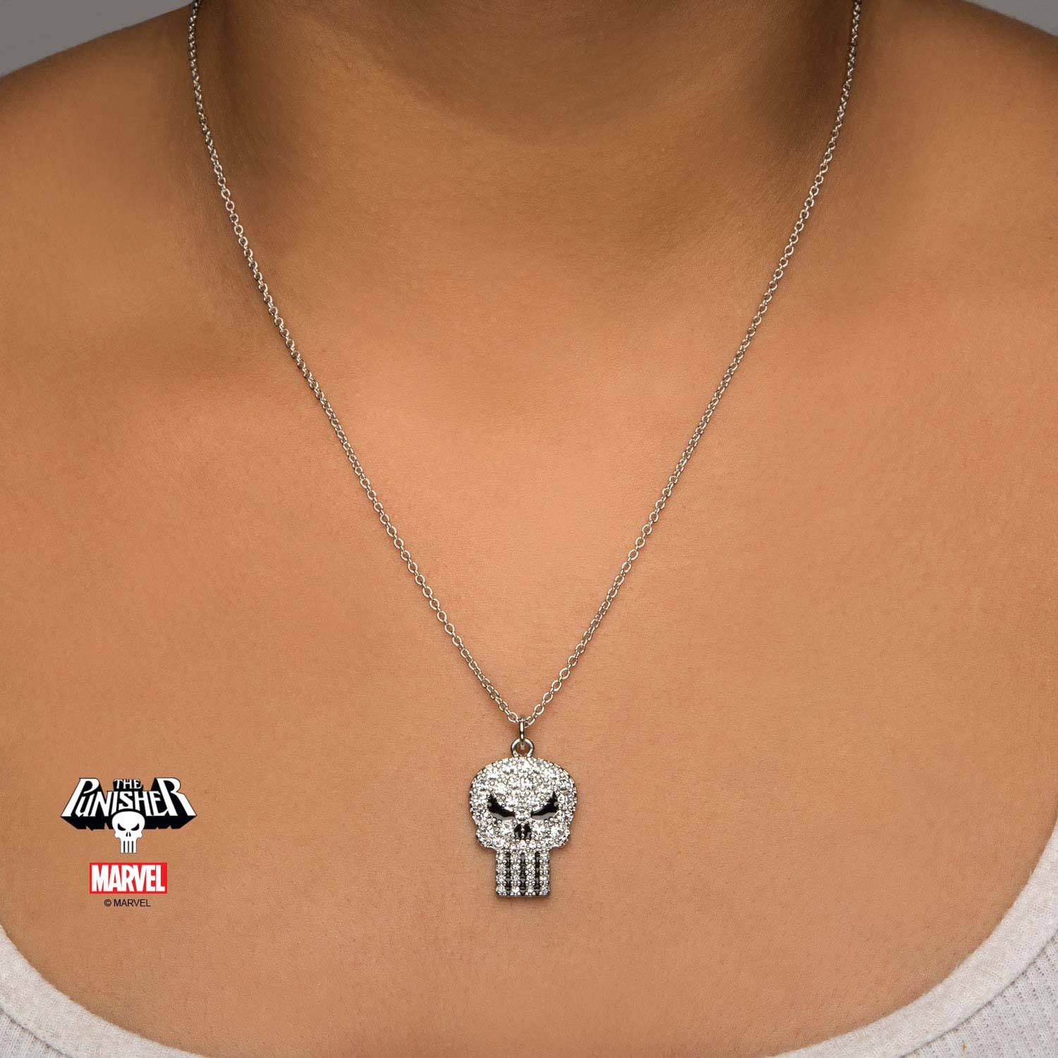 Marvel Punisher Skull Gem Pendant Necklace - Jewelry Brands Shop