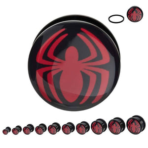 Marvel Red Spider - Man Logo Acrylic Screw Fit Plug - Jewelry Brands Shop