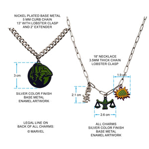 Marvel She - Hulk Charm Chain Set Necklace - Jewelry Brands Shop