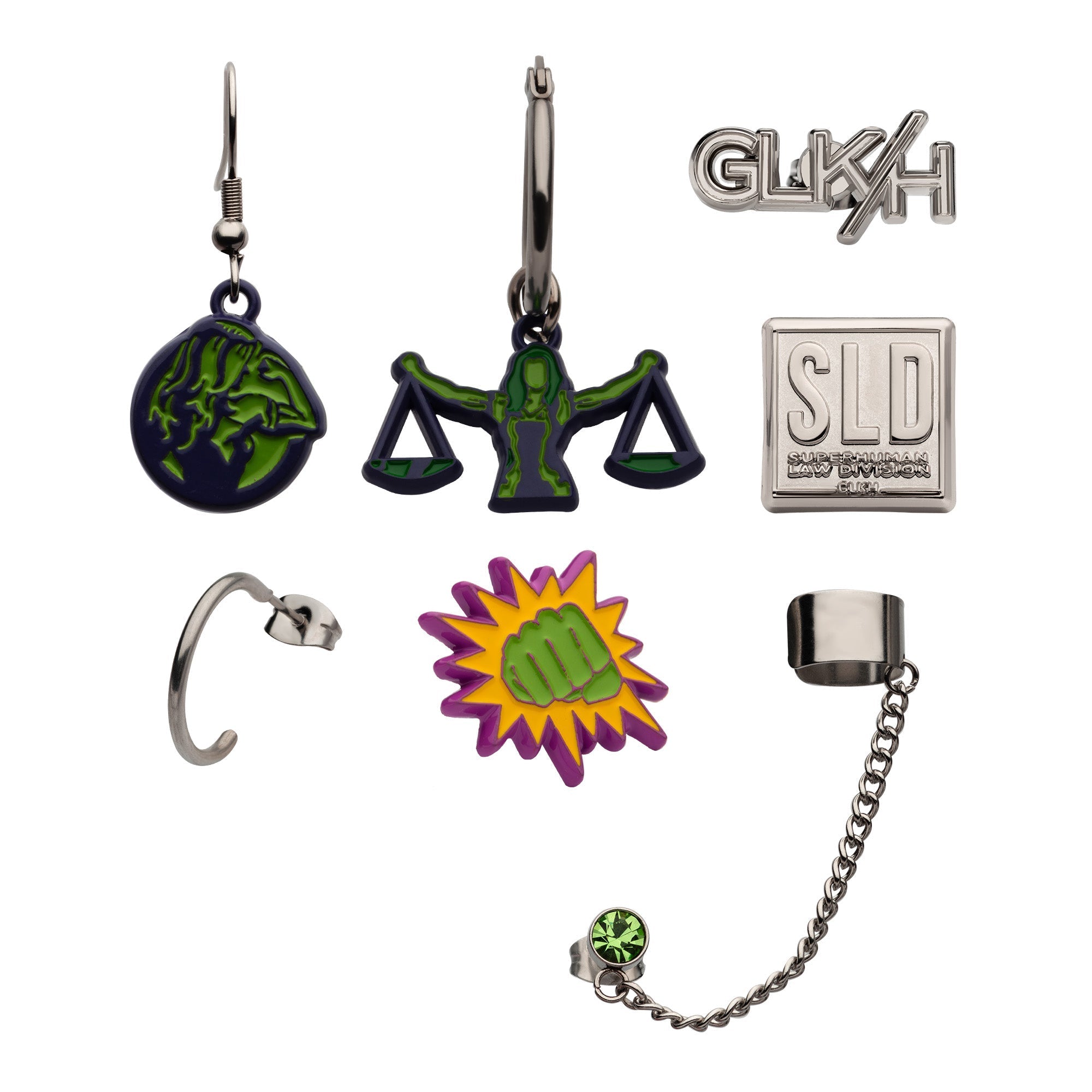 Marvel She - Hulk Mismatch Set Earrings - Jewelry Brands Shop