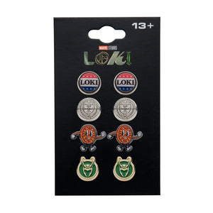 Marvel Studios' Loki Set of 4 Pairs of Stud Earrings - Jewelry Brands Shop