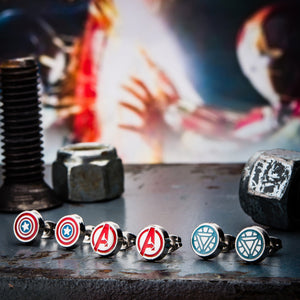 Marvel The Avenger "A" Logo,Captain America and Iron Man Stud Logos Earrings Set - Jewelry Brands Shop