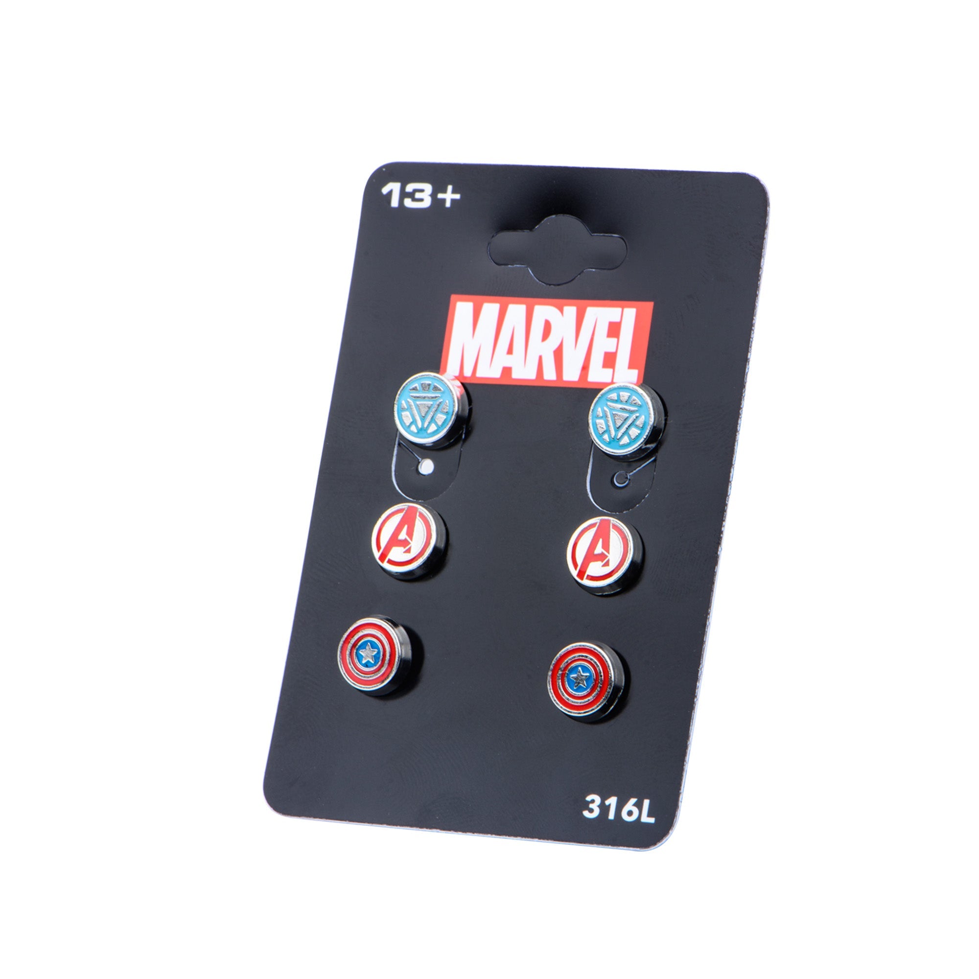 Marvel The Avenger "A" Logo,Captain America and Iron Man Stud Logos Earrings Set - Jewelry Brands Shop