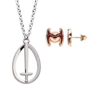 Set 4 Orecchini Marvel Wandavision, Replica S.W.O.R.D. E Simboli Serie, Gadget Da Collezione In Metallo, Regalo Ufficiale