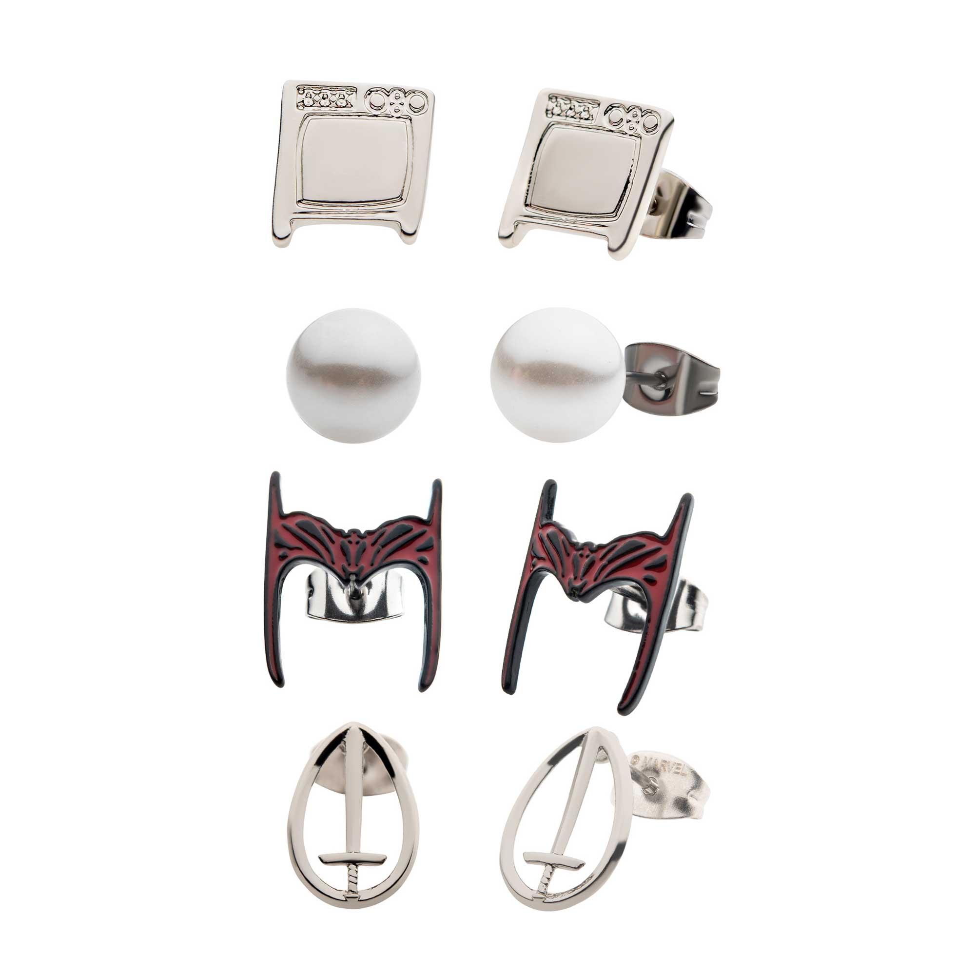 Marvel Wandavision Stud Earrings Set (4pcs) - Jewelry Brands Shop