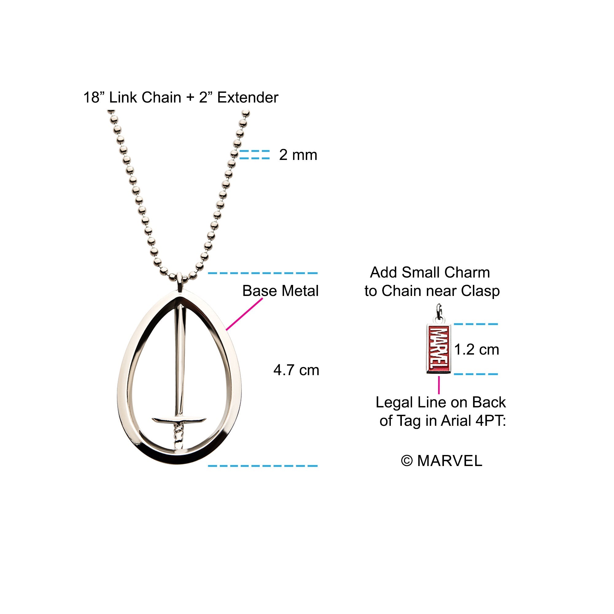 Marvel Wandavision Sword Steel Necklace - Jewelry Brands Shop