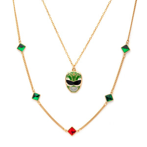 Mighty Morphin Power Rangers Green Gem Ranger Necklace Set