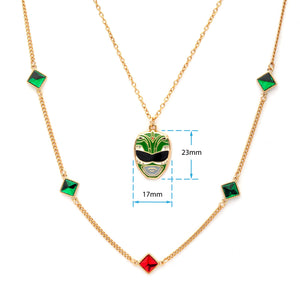 Mighty Morphin Power Rangers Green Gem Ranger Necklace Set - Jewelry Brands Shop