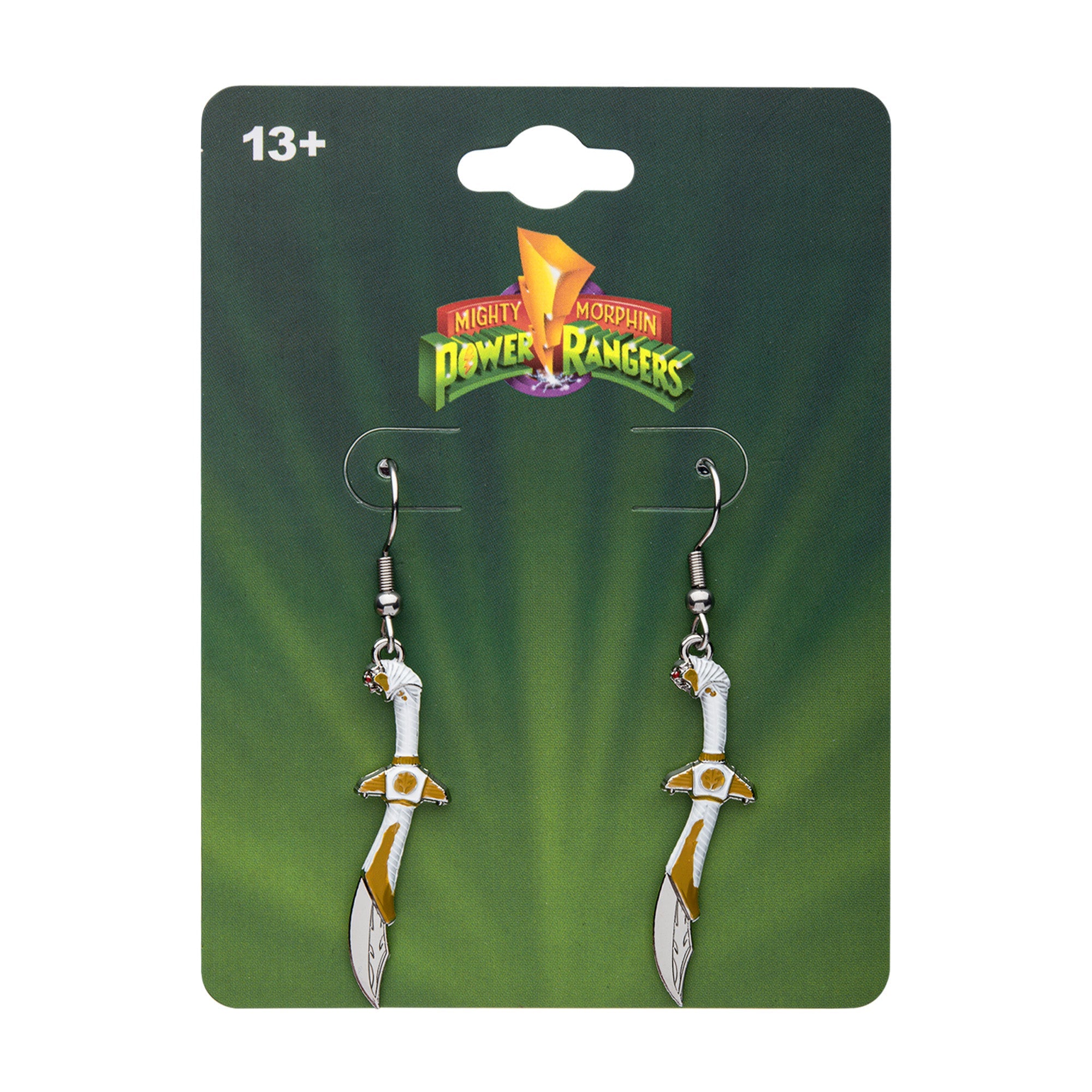 Mighty Morphin Power Rangers White Dragon Sword Drop Earrings - Jewelry Brands Shop