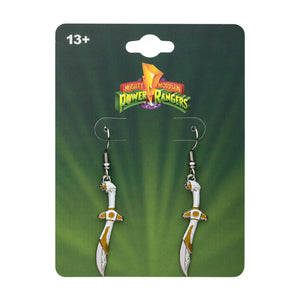 Mighty Morphin Power Rangers White Dragon Sword Drop Earrings - Jewelry Brands Shop