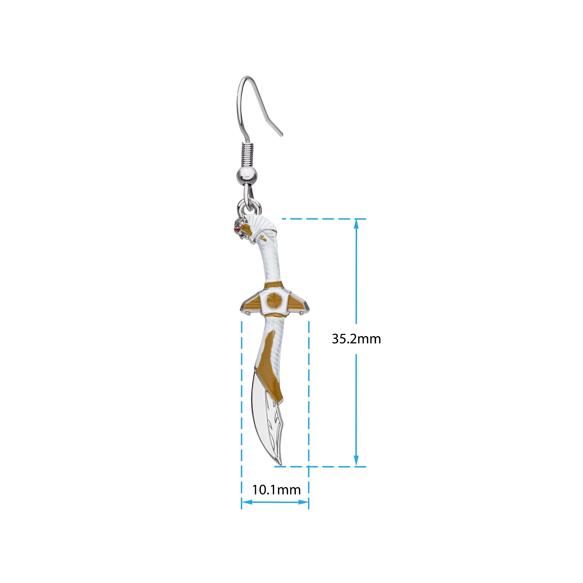 Mighty Morphin Power Rangers White Dragon Sword Drop Earrings - Jewelry Brands Shop