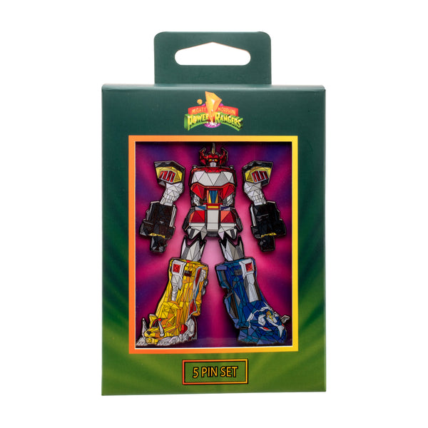 Mighty Morphin Power Rangers Dino Megazord Five Piece Pin Set
