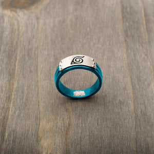 Naruto Hidden Leaf Village Blue Headband Ring - Jewelry Brands Shop