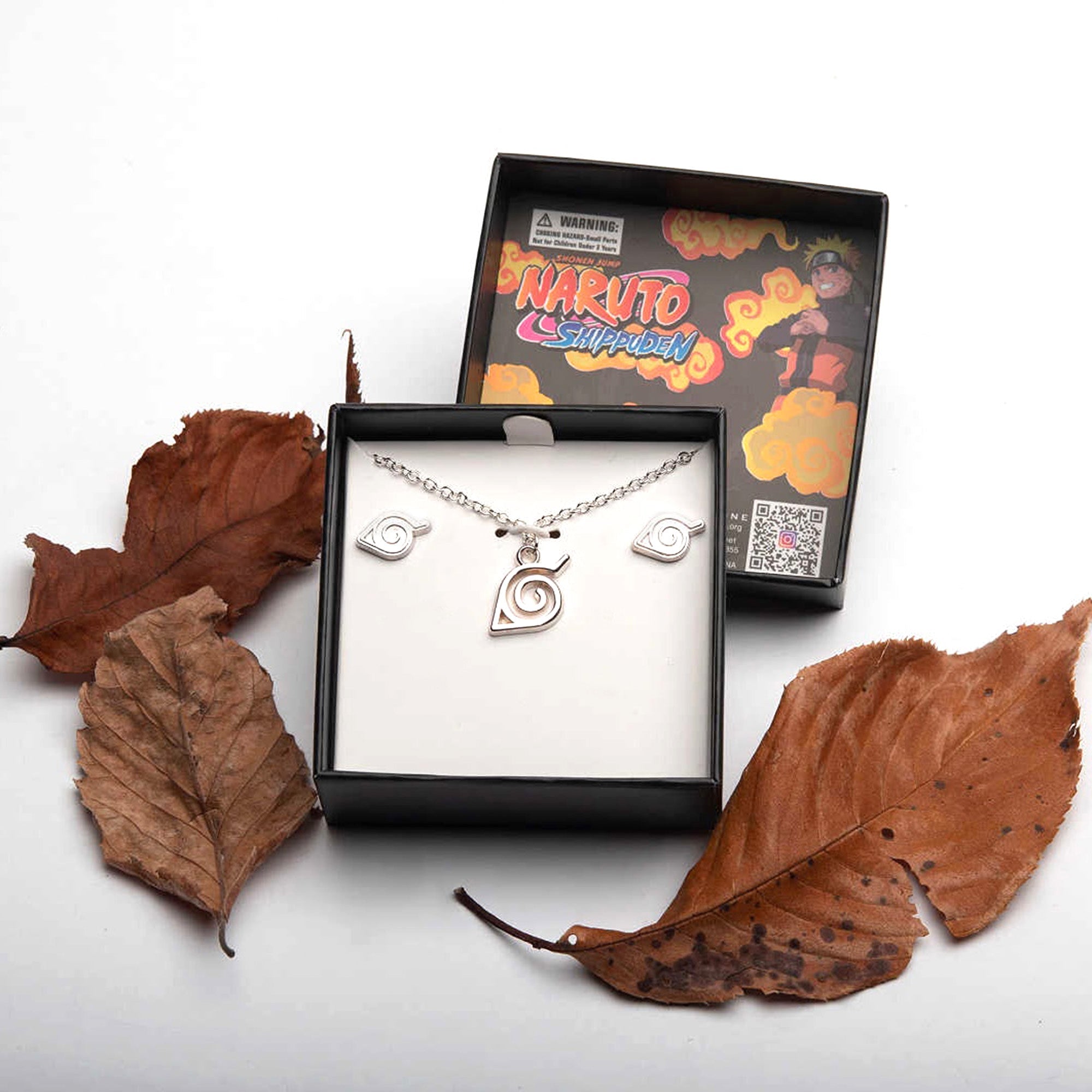 Naruto Leaf Necklace & Earring Set - Jewelry Brands Shop