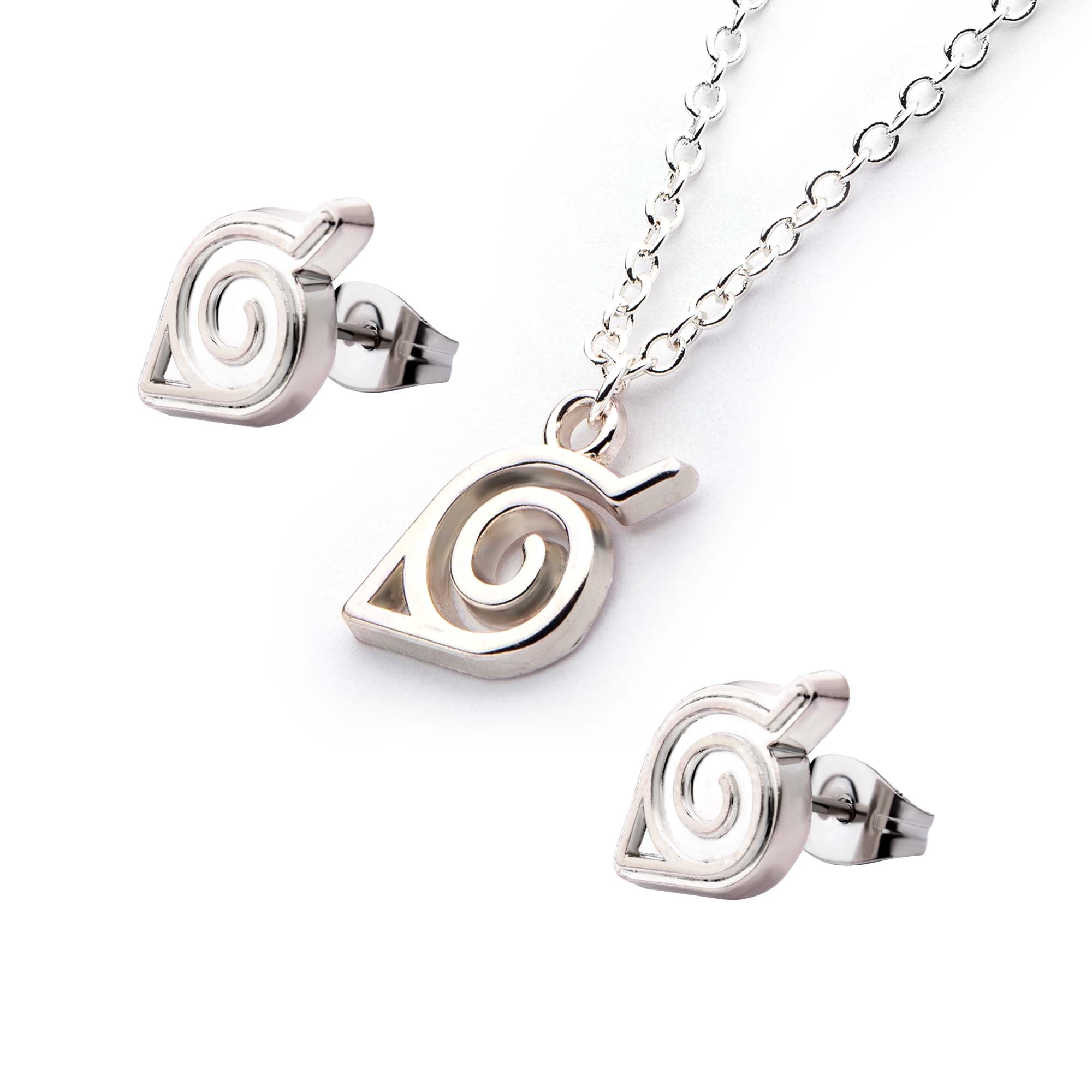 Naruto Leaf Necklace & Earring Set - Jewelry Brands Shop