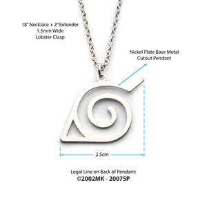 Naruto Shippuden Hidden Leaf Village Logo Pendant Necklace [COMING SOON] - Jewelry Brands Shop