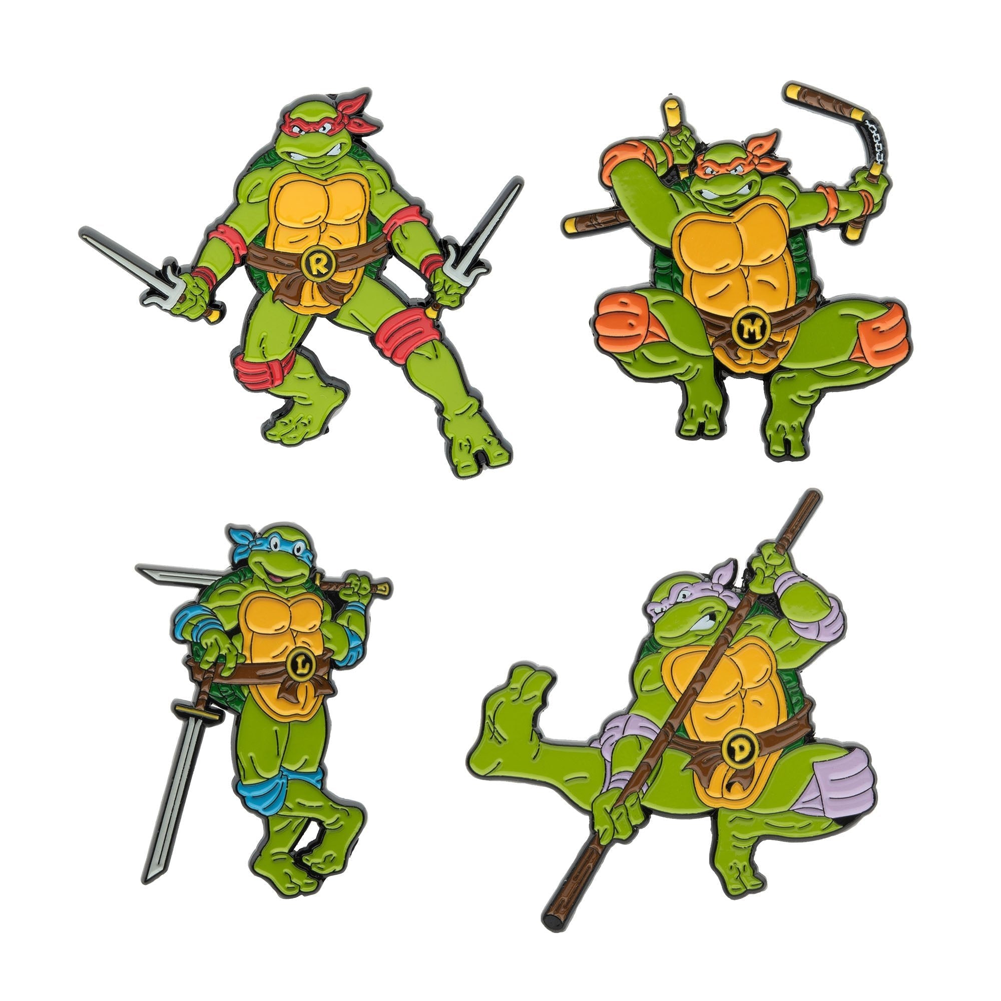 Nickelodeoan Teenage Mutant 4 - pc Large Enamel Ninja Turtles Pin Set [COMING SOON] - Jewelry Brands Shop