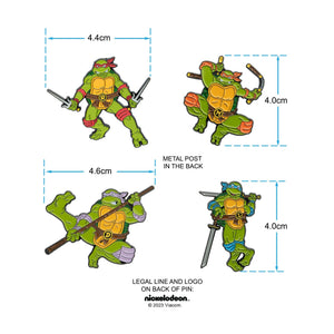 Nickelodeoan Teenage Mutant 4 - pc Large Enamel Ninja Turtles Pin Set [COMING SOON] - Jewelry Brands Shop