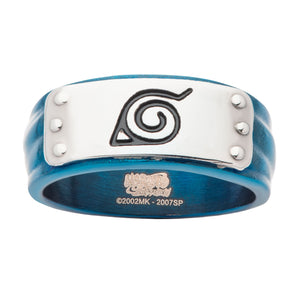 Naruto Hidden Leaf Village Blue Headband Ring