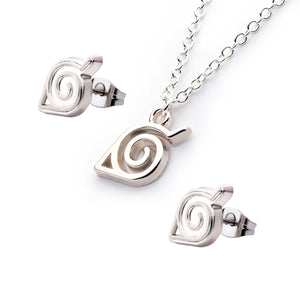 Naruto Leaf Necklace & Earring Set