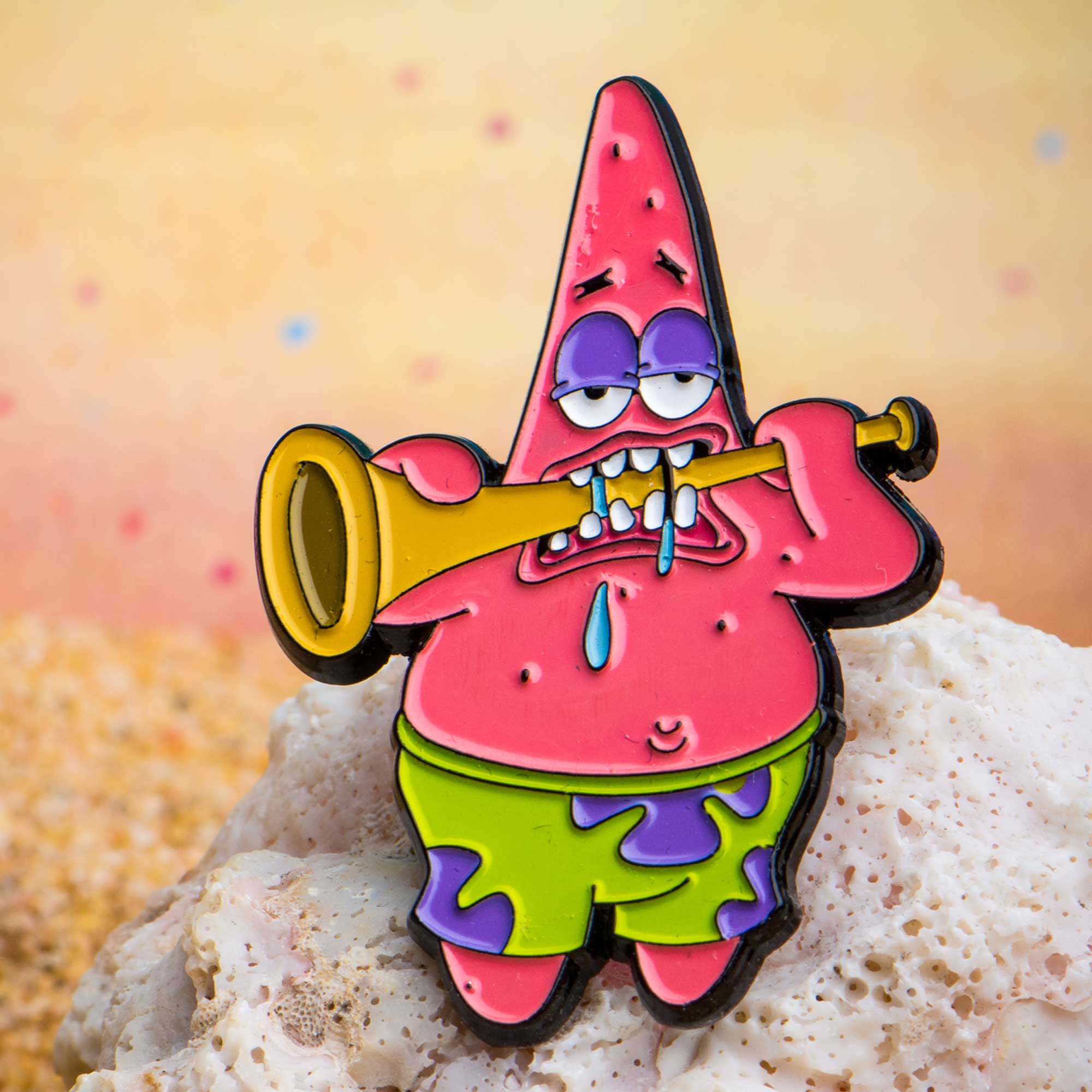 Patrick Playing the Trumpet Lapel Pin - Jewelry Brands Shop