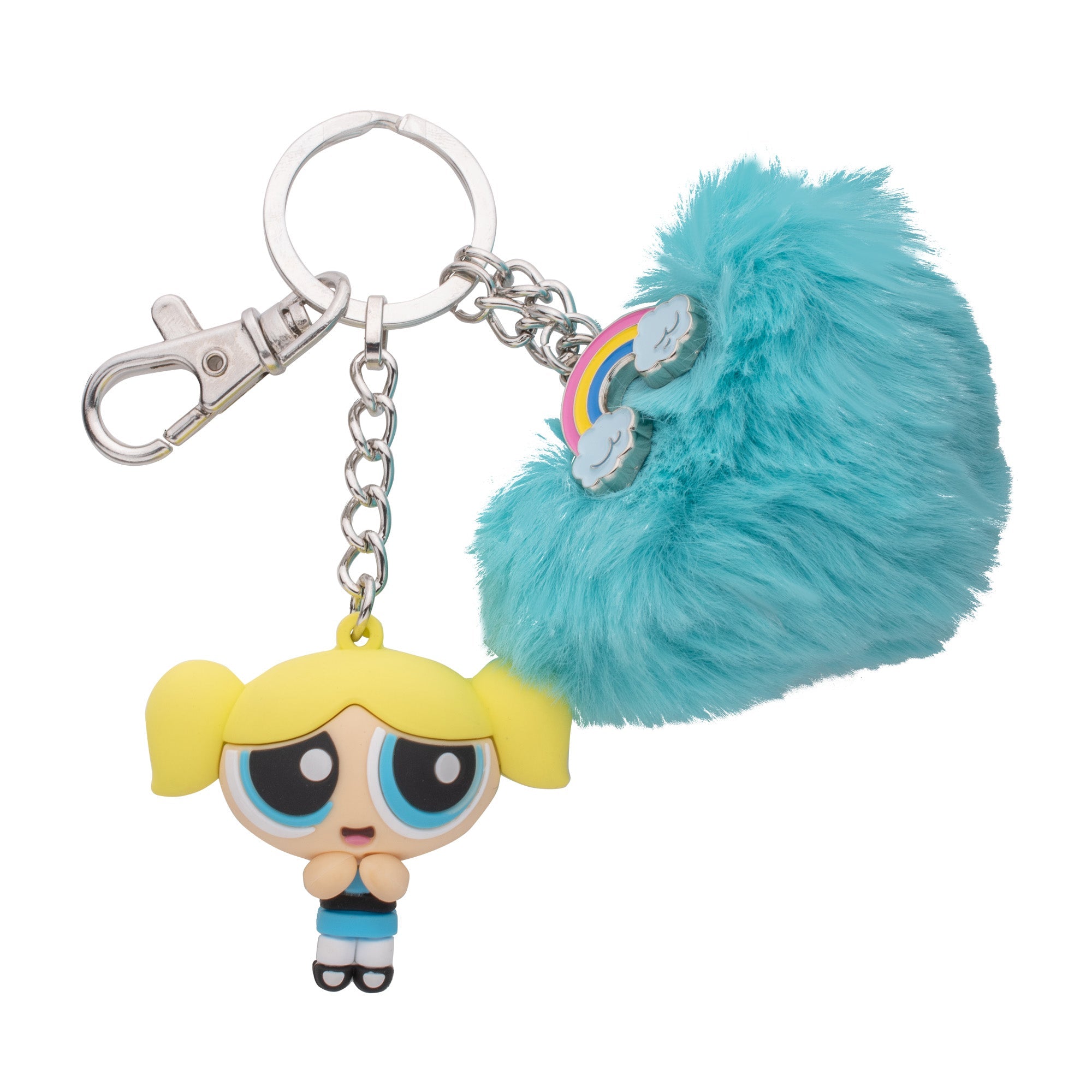 Power Puff Girls Bubbles with Pom Pom Multi Charm Keychain - Jewelry Brands Shop