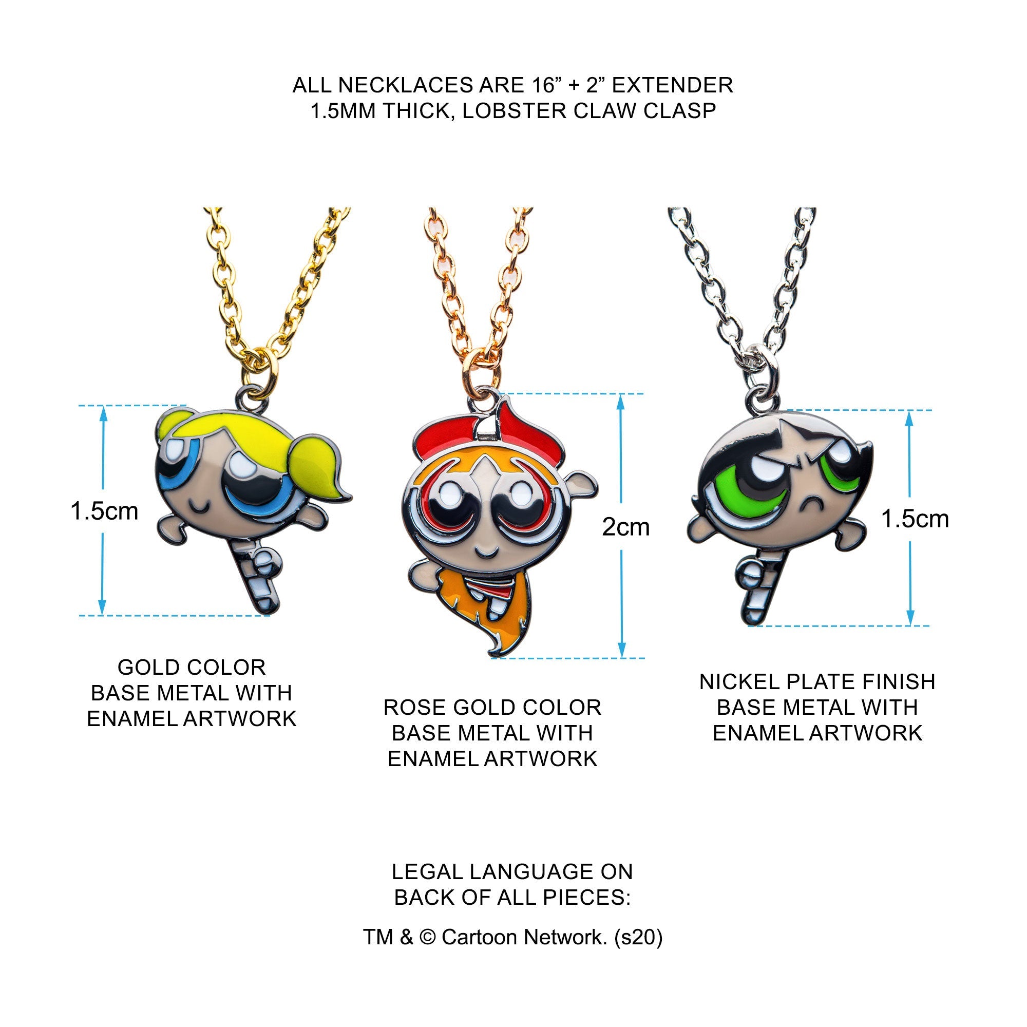 Powerpuff Girls Besties 3 - pcs in a pack Necklaces - Jewelry Brands Shop