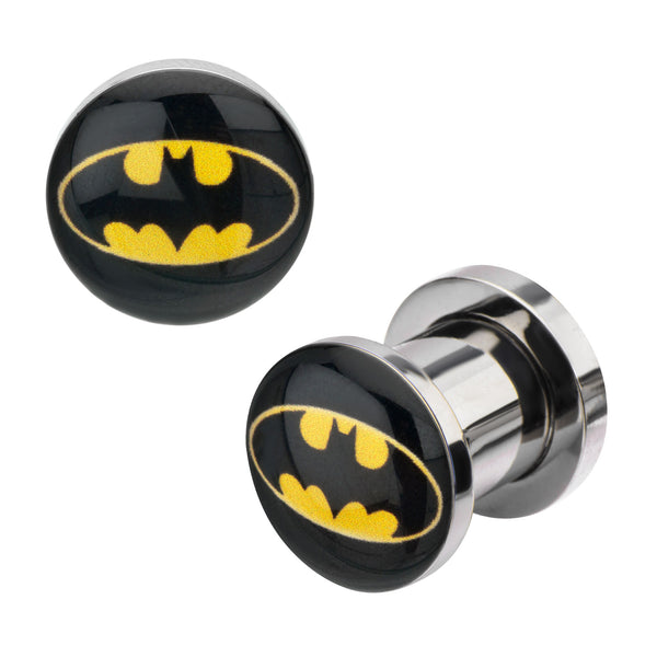 DC Comics Black/Yellow Batman Logo Screw Fit Plug
