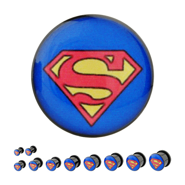 DC Comics Multi Color Superman Logo Acrylic Screw Fit Plug