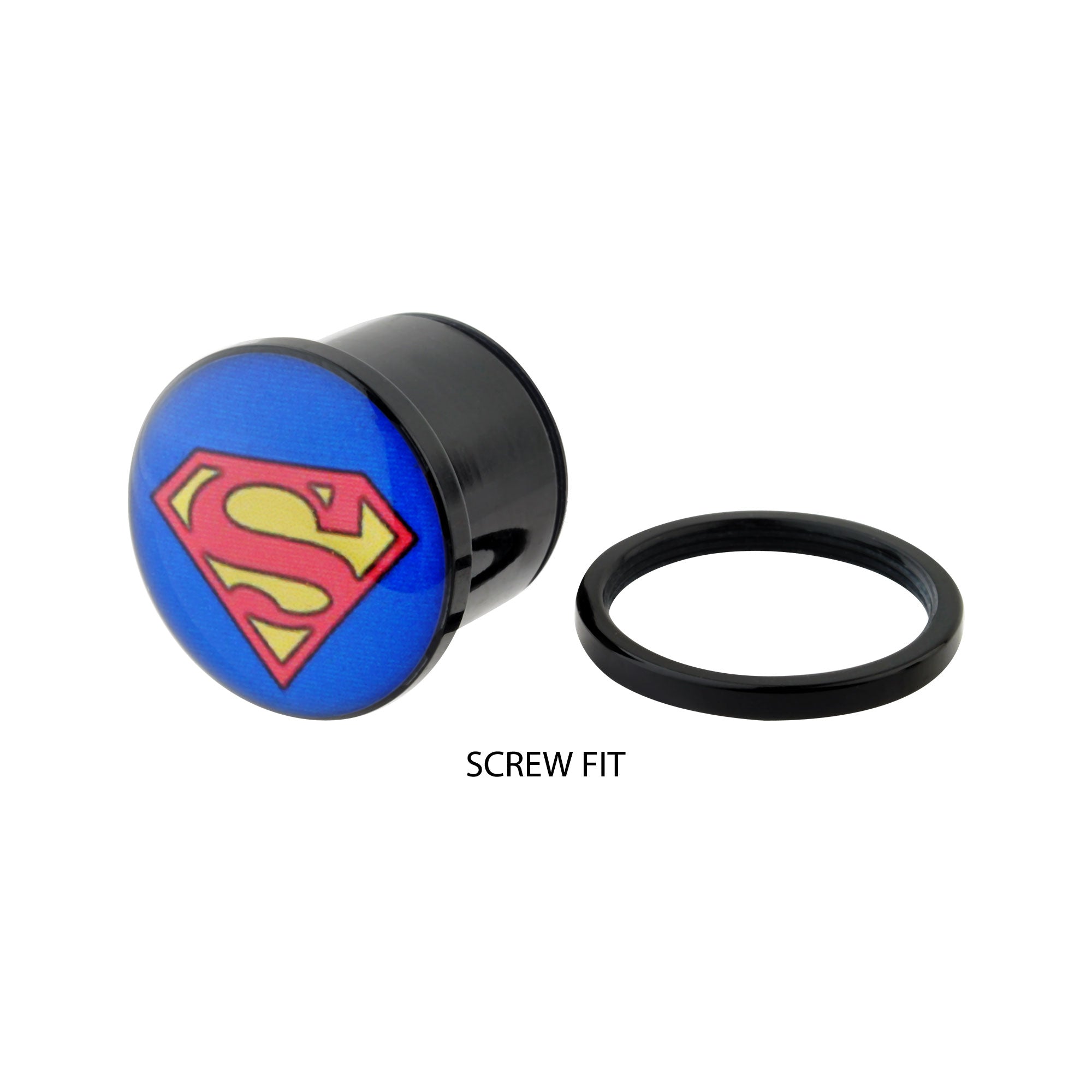 DC Comics Multi Color Superman Logo Acrylic Screw Fit Plug