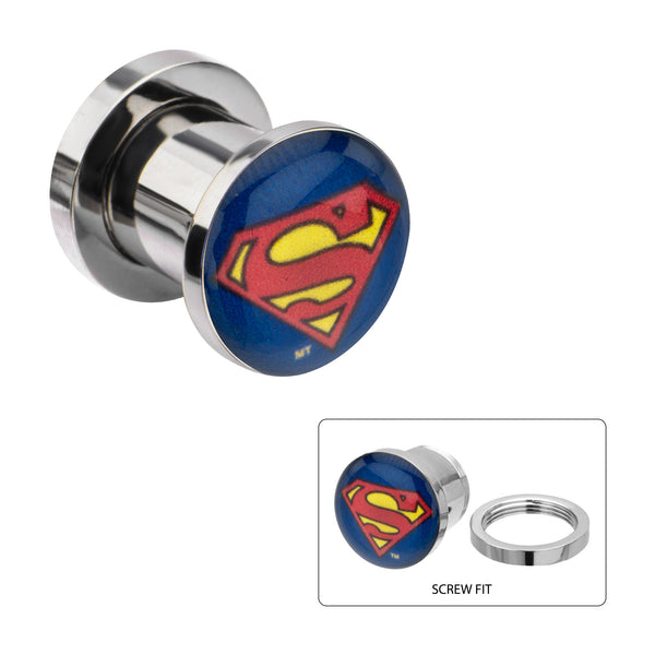 DC Comics Multi Color Superman Logo Screw Fit Plug