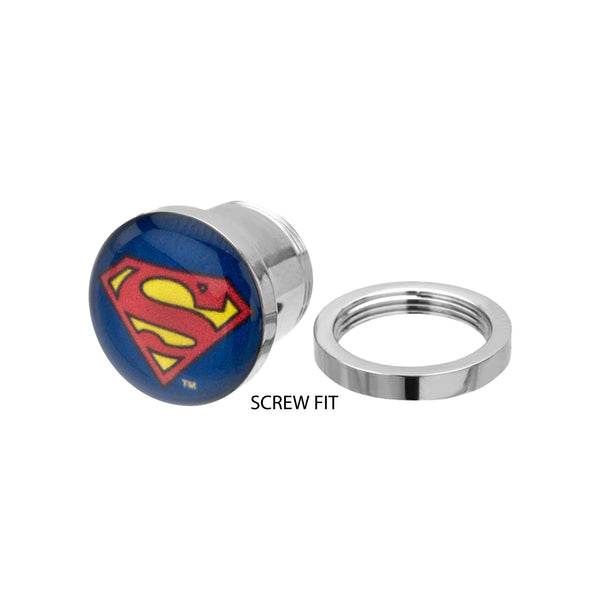 DC Comics Multi Color Superman Logo Screw Fit Plug