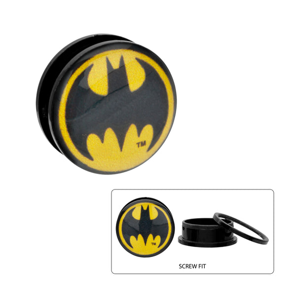 DC Comics Rounded Batman Logo Acrylic Screw Fit Plug