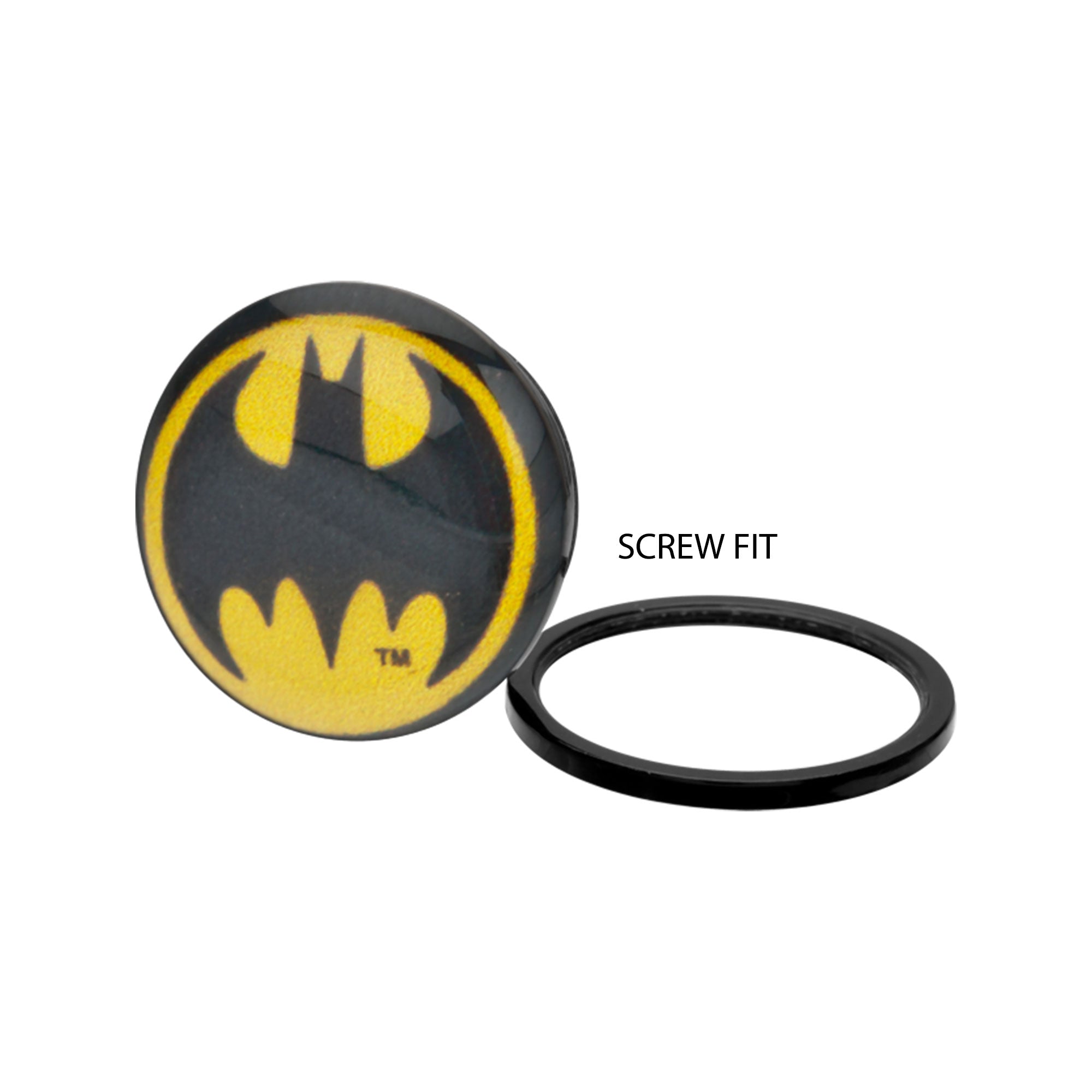 DC Comics Rounded Batman Logo Acrylic Screw Fit Plug