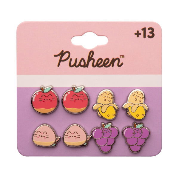 Pusheen Fruits 4-pair in a pack Stud Earrings Sets