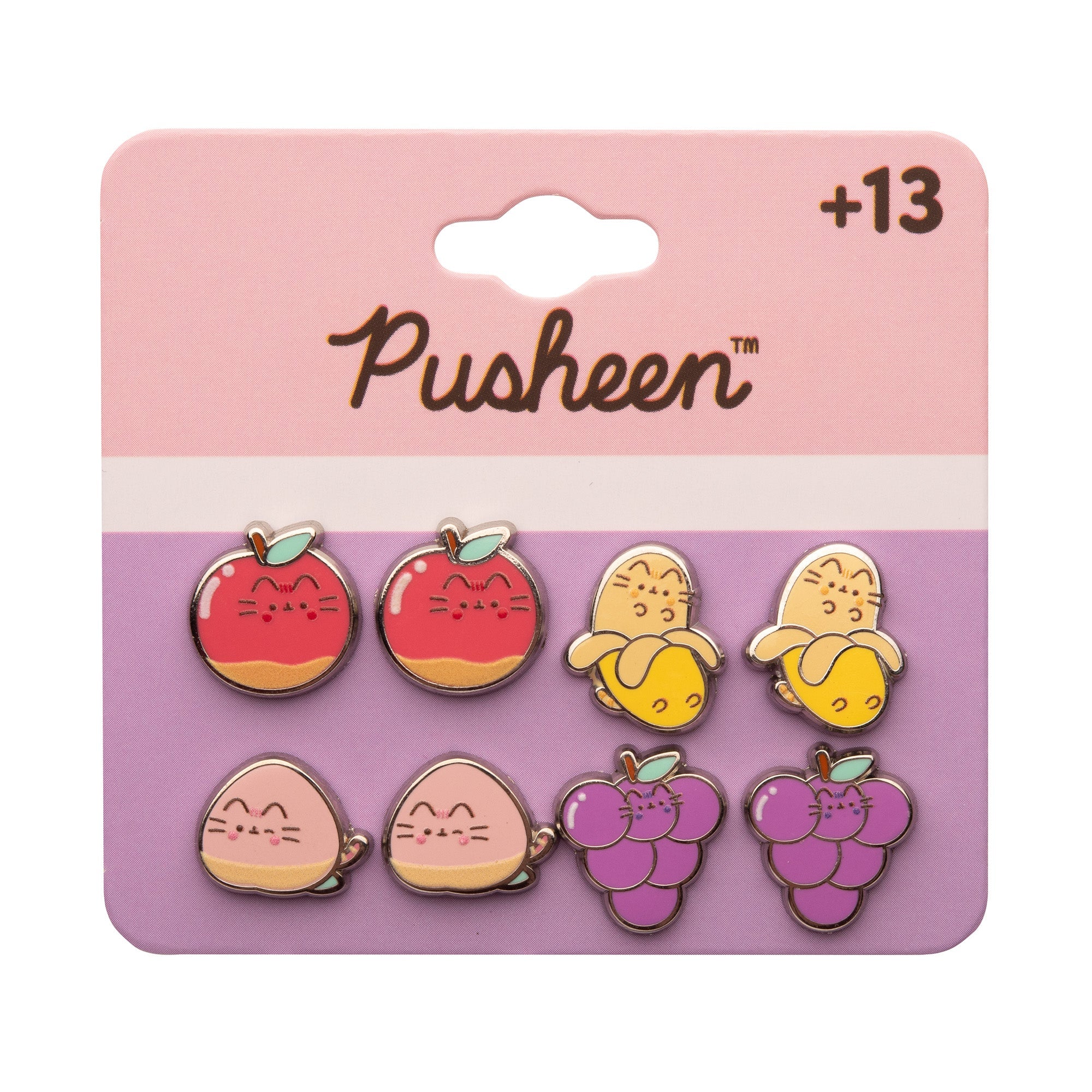 Pusheen Fruits 4 - pairs in a pack Stud Earrings Set - Jewelry Brands Shop