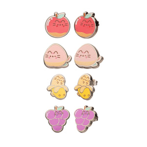 Pusheen Fruits 4-pair in a pack Stud Earrings Sets
